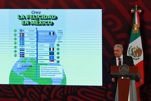 April 3, 2024, Mexico City, Mexico: MexicoÃ¢â‚¬â ¢s President, Andres Manuel Lopez Obrador, gesticulates while answering to media during a briefing conference at National Palace. on April 3, 2024 in Mexico City, Mexico. Mexico City Mexico - ZUMAe321 20240403_zia_e321_001 Copyright: xCarlosxSantiagox