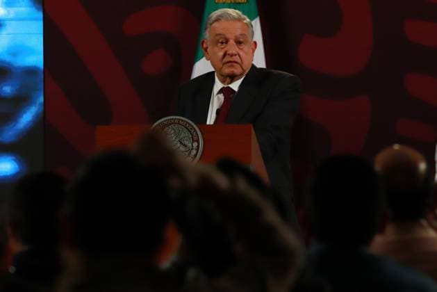 April 3, 2024, Mexico City, Mexico: MexicoÃ¢â‚¬â ¢s President, Andres Manuel Lopez Obrador, gesticulates while answering to media during a briefing conference at National Palace. on April 3, 2024 in Mexico City, Mexico. Mexico City Mexico - ZUMAe321 20240403_zia_e321_005 Copyright: xCarlosxSantiagox