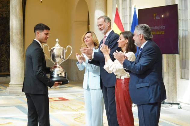 Spanish King Felipe VI and Queen Letizia Ortiz during National Sports awards in Madrid on Thursday, 04 April 2024. Carlos Alcaraz Cordon Press 