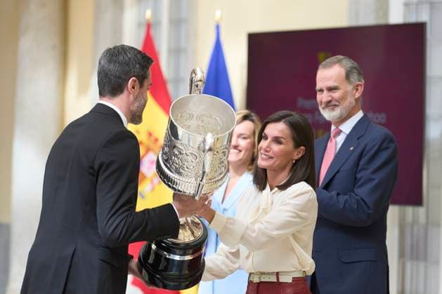 Bilder des Jahres 2024, Entertainment 04 April Entertainment Themen der Woche KW14 Entertainment Bilder des Tages 05-04-2024 Madrid Queen Letizia and King Felipe attend the 2022 national sports awards at the El Pardo palace in Madrid. No Spain Â  Copyright: xPPEx