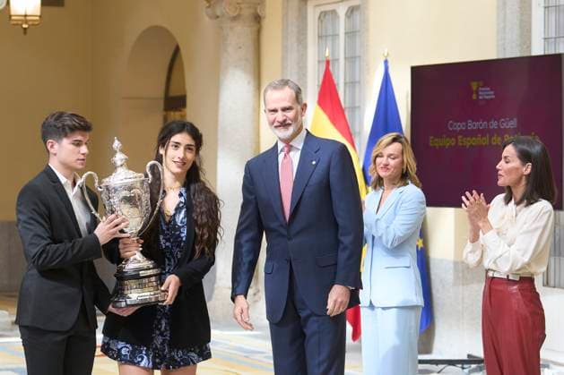 05-04-2024 Madrid Queen Letizia and King Felipe attend the 2022 national sports awards at the El Pardo palace in Madrid. No Spain Â  Copyright: xPPEx