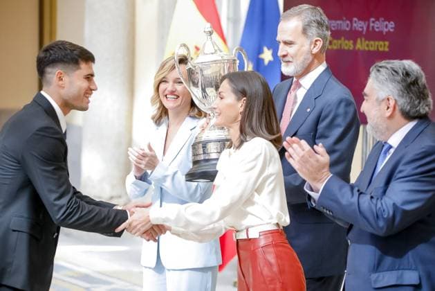 Royals At National Sports Awards - Madrid Queen Letizia of Spain, King Felipe of Spain attend the National Sports awards 2024 at El Pardo palace on the 4th of April of 2024 in Madrid, Spain. Photo by Archie Andrews ABACAPRESS.COM Madrid Spain  Copyright: xAndrewsxArchie ABACAx