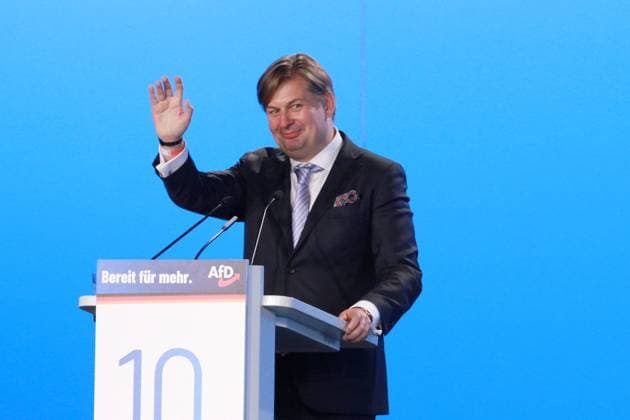 Magdeburg, Sachsen-Anhalt, Deutschland, Magdeburg, Sachsen-Anhalt, Deutschland, 29.07.2023: Maximilian Krah hält eine Rede zur Vorstellung als Spitzenkandidat für die Europawahl auf AfD-Bundesparteitag *** Magdeburg, Saxony-Anhalt, Germany, Magdeburg, Saxony-Anhalt, Germany, 29 07 2023 Maximilian Krah gives a speech introducing himself as top candidate for the European elections at the AfD federal party conference Copyright: xdtsxNachrichtenagenturx dts_33857