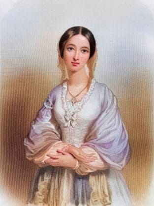 Florence Nightingale (geb. 12. Mai 1820 in Florenz, gest. 13. August 1910 in London, England) war eine britische Krankenschwester, Statistikerin, Begruenderin der modernen westlichen Krankenpflege, Historisch, digital restaurierte Reproduktion von einer Vorlage aus dem 19. Jahrhundert, Record date not stated,