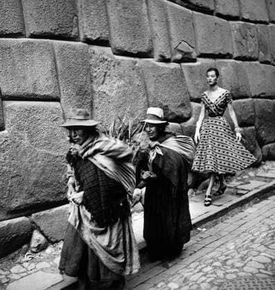 RECORD DATE NOT STATED American Fashion Shot In Peru Peru, November 1951 Actress and fashion model Barbara Mullen following native women down a cobblestone street in Peru. Copyright: Â¬ UnderwoodxArchives 990_05_3-Fash-Mis_11HR