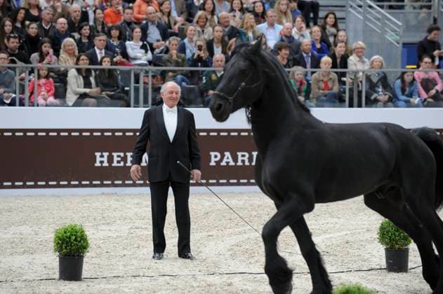 DECES D ALEXIS GRUSS - ARCHIVES Annie Viannet Maxppp - 6 4 DECES D ALEXIS GRUSS - Alexis Gruss, le roi du cirque équestre, est mort ARCHIVES Alexis Gruss, specialist of horse show for circus died FILES Paris - France - 11 avril 2015. Saut Hermes. Du 10 au 12 avril 2015. Grand Palais. Empreinte. Creation equestre d Alexis Gruss. PARIS- 150412 HERMES JUMPING INTERNATIONAL SHOW PARIS 2015 (MaxPPP TagID: maxsportsworldtwo260398.jpg) Photo via MaxPPP Paris France  Copyright: xMAXPPPxx VIA1504123020 maxsportsworldtwo260398