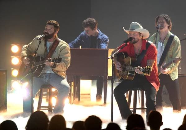 April 7, 2024, Austin, Tx, USA: Jordan Davis and Bear Rinehart of NEEDTOBREATHE perform onstage during the 2024 CMT Music Awards at Moody Center on April 07, 2024 in Austin, Texas. Austin USA - ZUMAs181 20240407_zea_s181_057 Copyright: xAmyxE.xPricex