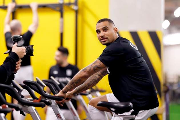 Soccer player Kevin Prince Boateng, Team Manager at Team Käfigtiger, at the Baller League Final Four in the PSD Bank Dome Düsseldorf Düsseldorf, 08 04 2024 NRW Germany Copyright: xChristophxHardtx