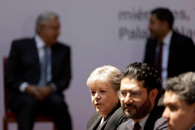 April 10, 2024 in Mexico City, Mexico: Foreign Affairs, Minister Alicia Barcena during the ceremony for the 105th Death Anniversary of Emiliano Zapata, held in the Patio of Honor of the National Palace. Mexico City Mexico - ZUMAe321 20240410_zia_e321_044 Copyright: xLuisxBarronx