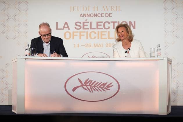 Press Conference Announcing Official Selection Of 77th Cannes Film Festival Iris Knobloch and Thierry Fremaux at press conference announcing the Official Selection of the 77th Cannes Film Festival at UGC Normandie on April 11, 2024 in Paris, France. Photo by Nasser Berzane ABACAPRESS.COM Paris France  Copyright: xBerzanexNasser ABACAx