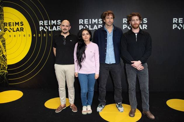Reims Polar Claude Chabrol Award to Pierre Jolivet Jean des Forets, Hafsia Herzi, Stephane Demoustier and Pablo Pauly attending the Claude Chabrol Award to Pierre Jolivet during the 4th Reims Polar Festival, in Reims, France on April 11, 2024. Photo by Aurore Marechal ABACAPRESS.COM Reims France  Copyright: xMarechalxAurore ABACAx