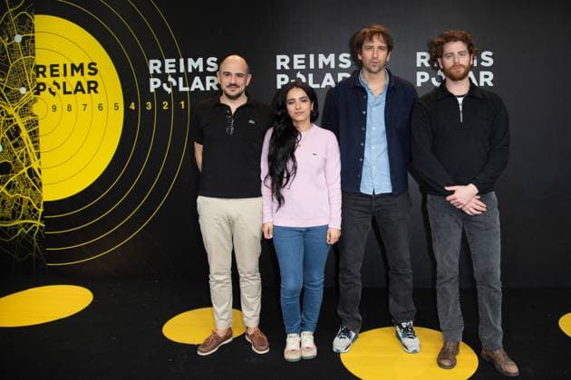 Reims Polar Claude Chabrol Award to Pierre Jolivet Jean des Forets, Hafsia Herzi, Stephane Demoustier and Pablo Pauly attending the Claude Chabrol Award to Pierre Jolivet during the 4th Reims Polar Festival, in Reims, France on April 11, 2024. Photo by Aurore Marechal ABACAPRESS.COM Reims France  Copyright: xMarechalxAurore ABACAx