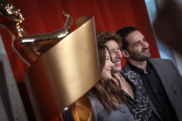 The GERMAN FILM ACADEMY invites you to the nominees evening of the GERMAN FILM PRIZE 2024 Hannah Herzsprung and Adele Neuhauser and Hassan Akkouch The GERMAN FILM ACADEMY invites you to the nominees evening of the GERMAN FILM PRIZE 2024 at BAR BRASS in Berlin Copyright: xEventpressxFuhrx