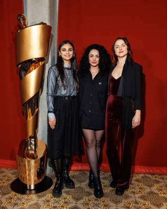 The DEUTSCHE FILMAKADEMIE invites you to the nominee evening of the GERMAN FILM AWARD 2024 Bayan Layla, Milena Aboyan and Emina Smajic at the Lola nominee evening of the German Film Award 2024 at Bar Brass on April 13, 2024 in Berlin Copyright: xEventpressxKochanx