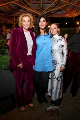 The DEUTSCHE FILMAKADEMIE invites you to the nominee evening of the GERMAN FILM AWARD 2024 Katja Riemann Samira El Ouassil and Jasna Fritzi Bauer at the Lola nominee evening of the German Film Award 2024 at Bar Brass on April 13, 2024 in Berlin Copyright: xEventpressxKochanx