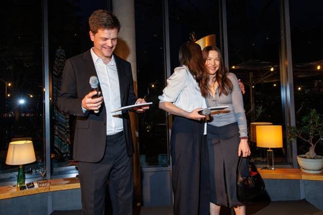 The DEUTSCHE FILMAKADEMIE invites you to the nominees evening of the GERMAN FILM AWARD 2024 Benjamin Herrmann, Alexandra Maria Lara and Hannah Herzsprung at the Lola nominees evening of the German Film Award 2024 at Bar Brass on 13 April 2024 in Berlin Copyright: xEventpressxKochanx