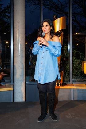 The DEUTSCHE FILMAKADEMIE invites you to the nominees evening of the GERMAN FILM AWARD 2024 Samira El Ouassil at the Lola nominees evening of the German Film Award 2024 at Bar Brass on April 13, 2024 in Berlin Copyright: xEventpressxKochanx