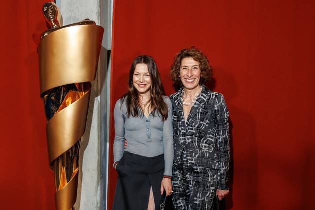 The DEUTSCHE FILMAKADEMIE invites you to the nominees evening of the GERMAN FILM AWARD 2024 Hannah Herzsprung and Adele Neuhauser at the Lola nominees evening of the German Film Award 2024 at Bar Brass on April 13, 2024 in Berlin Copyright: xEventpressxKochanx