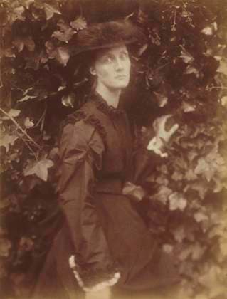 Julia Jackson Duckworth (1846-1895), 1874 (albumen print from wet collodion negative) XOS5880403 Julia Jackson Duckworth (1846-1895), 1874 (albumen print from wet collodion negative) by Cameron, Julia Margaret (1815-79); 36.4x27.6 cm; Cleveland Museum of Art, OH, USA; (add.info.: Julia Margaret Cameron (British, 1815-1879) England, 19th century One of the renowned beauties of Victorian England, Jackson is seen in the two photographs to the left the year she married barrister Herbert Duckworth at age 21. He died three years later, leaving her with two children and a third on the way. She is seen here at age 28, a Victorian tragic heroine haunted by grief. Pale and hollow-eyed, although still lovely, she stands before a wall of ivy, an ever Copyright: xBridgemanxImagesx 5880403