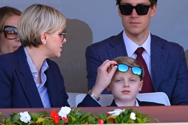 Tennis - Rolex Monte Carlo 2024 - Atp - Finale du Monte Carlo Rolex Masters - Famille princiere - loge princiere - Princesse Charlene de Monaco - Prince Jacques de Monaco - Pierre Casiragh i- Beatrice Casiraghi Boromeo - TENNIS - Rolex Monte Carlo 2024 - MC - 15 04 2024 ChrysleneCaillaud Panoramic