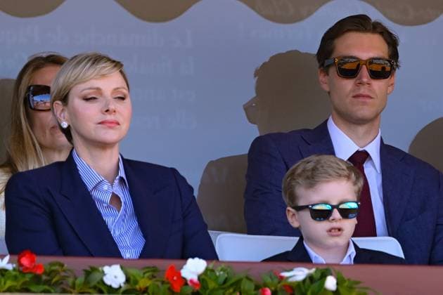 Tennis - Rolex Monte Carlo 2024 - Atp - Finale du Monte Carlo Rolex Masters - Famille princiere - loge princiere - Princesse Charlene de Monaco - Prince Jacques de Monaco - Pierre Casiragh i- Beatrice Casiraghi Boromeo - TENNIS - Rolex Monte Carlo 2024 - MC - 15 04 2024 ChrysleneCaillaud Panoramic