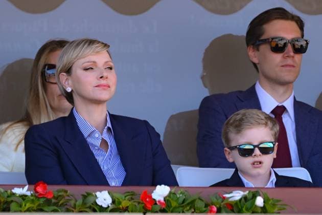 Tennis - Rolex Monte Carlo 2024 - Atp - Finale du Monte Carlo Rolex Masters - Famille princiere - loge princiere - Princesse Charlene de Monaco - Prince Jacques de Monaco - Pierre Casiragh i- Beatrice Casiraghi Boromeo - TENNIS - Rolex Monte Carlo 2024 - MC - 15 04 2024 ChrysleneCaillaud Panoramic