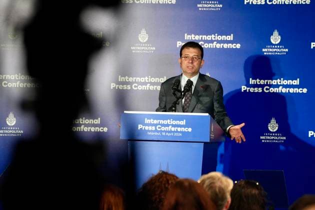 A press conference for the international media by newly elected Istanbul Mayor Ekrem Imamoglu, Istanbul, Turkey, April 18, 2024. (CTKxPhoto PavelxNemecek) CTKPhotoF202404180029101  CTKPhotoF202404180029101