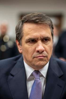 Attorney Todd Blanche, one of the lawyers representing former President Donald Trump, sits in the courtroom at Manhattan Criminal Court in New York on Friday April 19, 2024. Trump is facing 34 felony criminal charges alleging he falsified business records to cover up a sex scandal during the 2016 campaign. Pool photo by Mark Peterson  NYP20240419724 MarkxPeterson