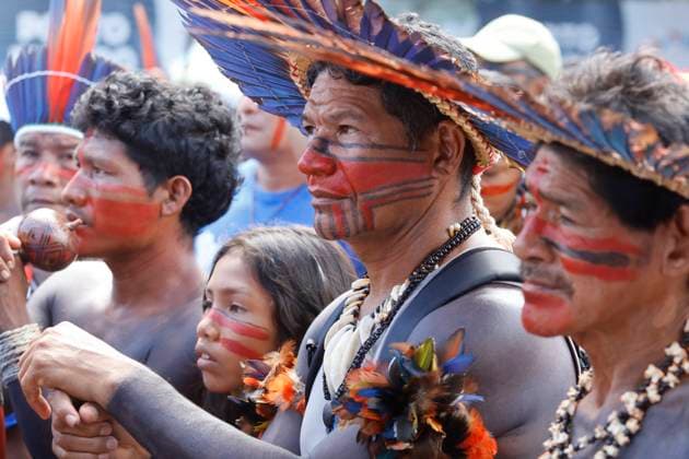 Bilder des Jahres 2024, News 04 April News Themen der Woche KW16 News Bilder des Tages BELÉM, PA - 21.04.2024: SEMANA DOS POVOS INDÍGENAS - From April 18th to 21st, Belém, in Pará, will host Indigenous Peoples Week. The event& 39;s theme is ?Is Pará an Indigenous Territory? and brings the climate leading up to COP-30, with reflections related to climate change and the environment. The expectation is that more than 400 indigenous people will participate in the program. Climate Walk in Defense of the Earth - Towards COP30. x2526269x  OswaldoxForte