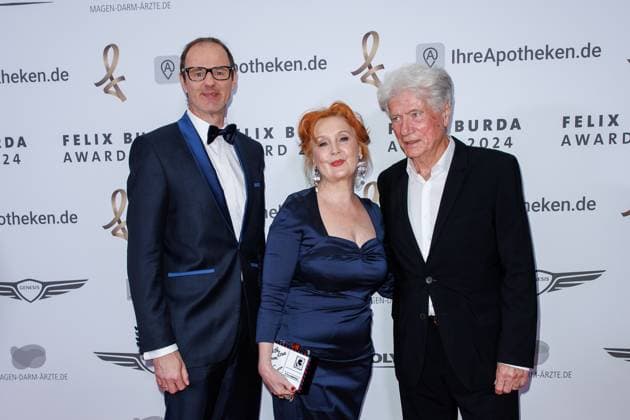 Gala Felix Burda Award Vince Ebert, Verena Wengler and Jürgen Prochnow at the Felix Burda Award Gala at the Hotel Adlon Kempinskil on 21 04 2024 in Berlin Copyright: xEventpressxKochanx