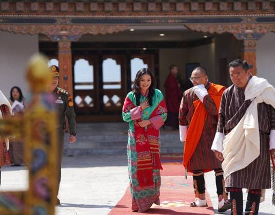 Bilder des Jahres 2024, Entertainment 04 April Entertainment Themen der Woche KW17 Entertainment Bilder des Tages 22-04-2024 Bhutan Queen Jetsun Pema Wangchuck at the opening of the suistanable finance for tiger lanfscapes conference in Paro.  Copyright: xPPEx