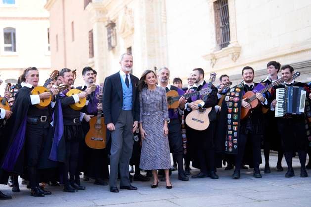 23-04-2024 Madrid Queen Letizia and King Felipe attend the Spanish Miguel de Cervantes 2023 literature prize, awarded to Luis Mateo Diez, at the auditorium of the university of Alcala de Henares in Madrid. No Spain Â  Copyright: xPPEx