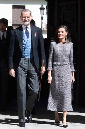 King Felipe VI of Spain and Queen Letizia of Spain at the presentation of the Premio Miguel de Cervantes for Literature to Luis Mateo Diez at the Universidad de Alcala Alcala de Henares, 23 04 2024 Foto:xDyDxFotografosx xFuturexImagex cervantes_4416