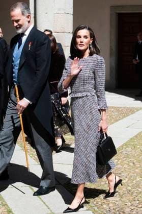 King Felipe VI of Spain and Queen Letizia of Spain at the presentation of the Premio Miguel de Cervantes for Literature to Luis Mateo Diez at the Universidad de Alcala Alcala de Henares, 23 04 2024 Foto:xDyDxFotografosx xFuturexImagex cervantes_4419