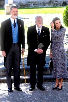 King Felipe VI of Spain, Queen Letizia of Spain and Luis Mateo Diez at the presentation of the Premio Miguel de Cervantes for Literature to Luis Mateo Diez at the Universidad de Alcala Alcala de Henares, 23 04 2024 Foto:xDyDxFotografosx xFuturexImagex cervantes_4428