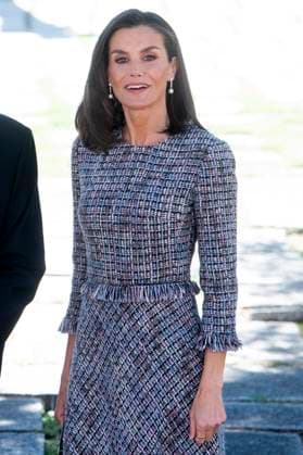 Queen Letizia of Spain at the presentation of the Premio Miguel de Cervantes for Literature to Luis Mateo Diez at the Universidad de Alcala Alcala de Henares, 23 04 2024 Foto:xDyDxFotografosx xFuturexImagex cervantes_4431