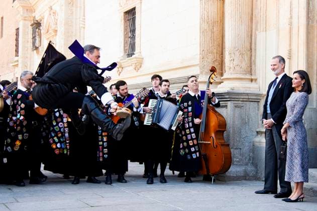King Felipe VI of Spain and Queen Letizia of Spain at the presentation of the Premio Miguel de Cervantes for Literature to Luis Mateo Diez at the Universidad de Alcala Alcala de Henares, 23 04 2024 Foto:xDyDxFotografosx xFuturexImagex cervantes_4433