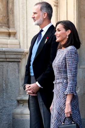 King Felipe VI of Spain and Queen Letizia of Spain at the presentation of the Premio Miguel de Cervantes for Literature to Luis Mateo Diez at the Universidad de Alcala Alcala de Henares, 23 04 2024 Foto:xDyDxFotografosx xFuturexImagex cervantes_4435