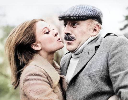 Gabriella Licudi, Lionel Jeffries, on-set of the film, You Must Be Joking! , Columbia Pictures, 1965  Copyright: xABxArchivesx jtv018773