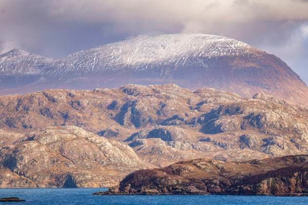Creative Highlights World UK, Scotland, Ardheslaig, View across Loch Torridon towards Torridon Hills, SMAF02746