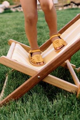 Yellow Huarache Sandals on Toddler Girl Verdi, Nevada, United States R_SADR240423-1358546-01 ,model released, Symbolfoto