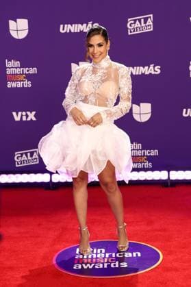 Jessica Rodriguez arrives for the 2024 Latin American Music Awards at the Grand Garden Arena at MGM Resort and Casino in Las Vegas, Nevada on Thursday, April 25, 2024.  LAV20240425030 JAMESxATOA