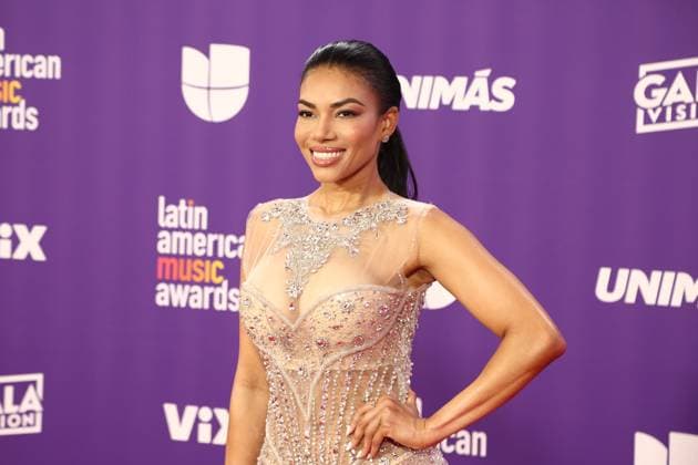 Priscila Crunk arrives for the 2024 Latin American Music Awards at the Grand Garden Arena at MGM Resort and Casino in Las Vegas, Nevada on Thursday, April 25, 2024.  LAV20240425034 JAMESxATOA