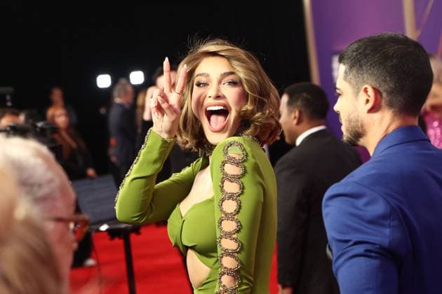 Migbelis Castellanos arrives for the 2024 Latin American Music Awards at the Grand Garden Arena at MGM Resort and Casino in Las Vegas, Nevada on Thursday, April 25, 2024.  LAV20240425012 JAMESxATOA