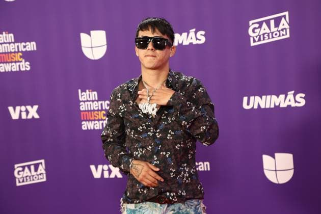 Yng Lvcas arrives for the 2024 Latin American Music Awards at the Grand Garden Arena at MGM Resort and Casino in Las Vegas, Nevada on Thursday, April 25, 2024.  LAV20240425126 JAMESxATOA
