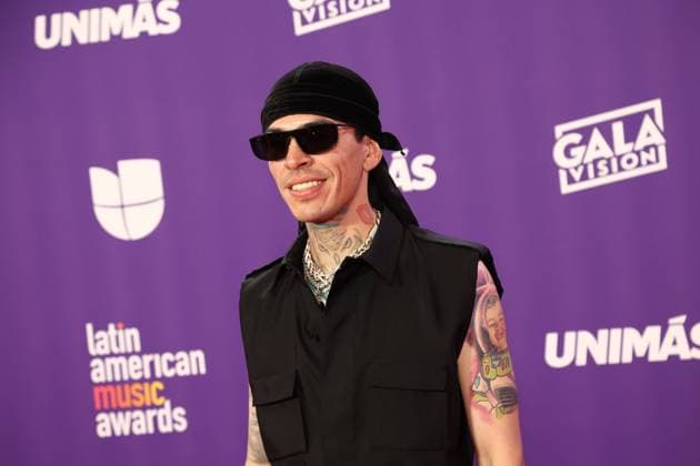 Codiciado arrives for the 2024 Latin American Music Awards at the Grand Garden Arena at MGM Resort and Casino in Las Vegas, Nevada on Thursday, April 25, 2024.  LAV20240425099 JAMESxATOA