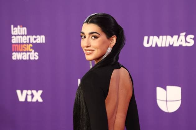 Amy Basoa arrives for the 2024 Latin American Music Awards at the Grand Garden Arena at MGM Resort and Casino in Las Vegas, Nevada on Thursday, April 25, 2024.  LAV20240425082 JAMESxATOA