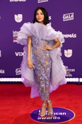 Alejandra Espinoza arrives for the 2024 Latin American Music Awards at the Grand Garden Arena at MGM Resort and Casino in Las Vegas, Nevada on Thursday, April 25, 2024.  LAV20240425060 JAMESxATOA