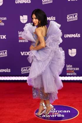 Alejandra Espinoza arrives for the 2024 Latin American Music Awards at the Grand Garden Arena at MGM Resort and Casino in Las Vegas, Nevada on Thursday, April 25, 2024.  LAV20240425061 JAMESxATOA