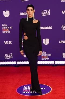 Amy Basoa arrives for the 2024 Latin American Music Awards at the Grand Garden Arena at MGM Resort and Casino in Las Vegas, Nevada on Thursday, April 25, 2024.  LAV20240425074 JAMESxATOA